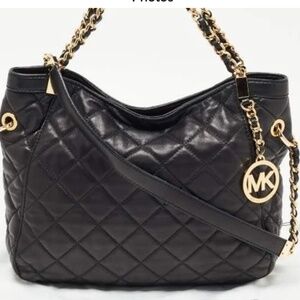 Michael kor's black quilted handbag